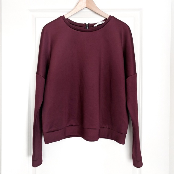 BCBGeneration Tops - BCBGeneration burgundy neoprene sweatshirt